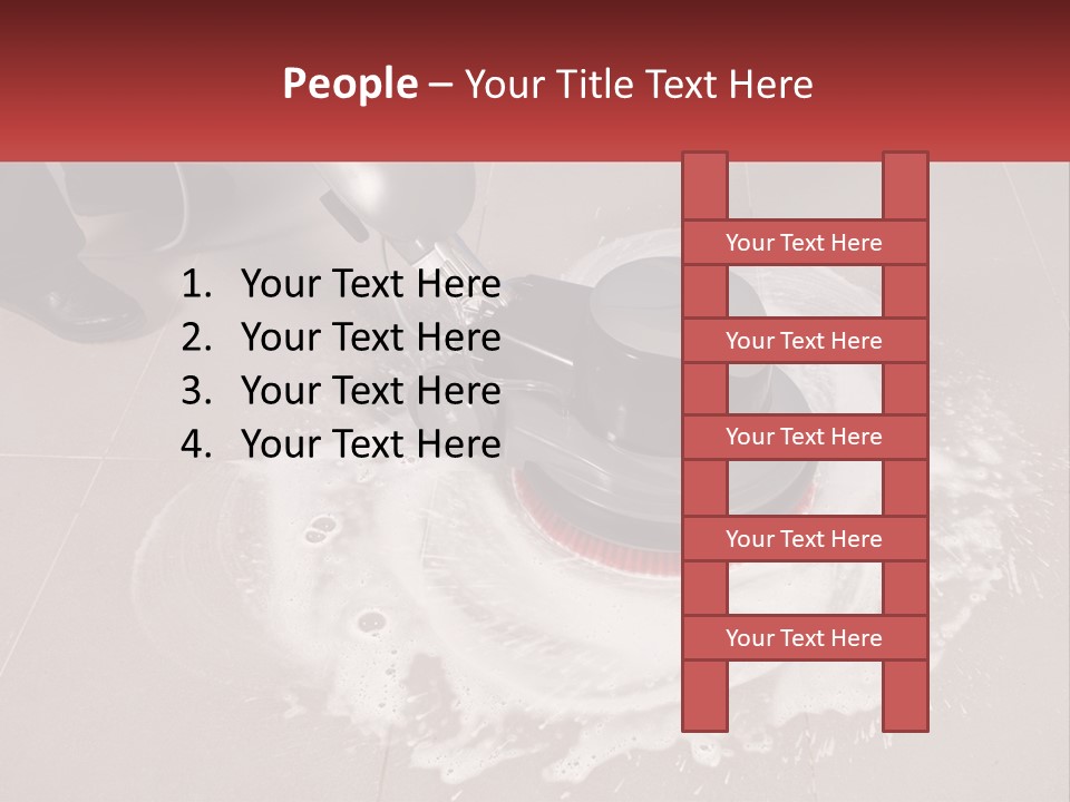 A Man Is Cleaning The Floor With A Machine PowerPoint Template