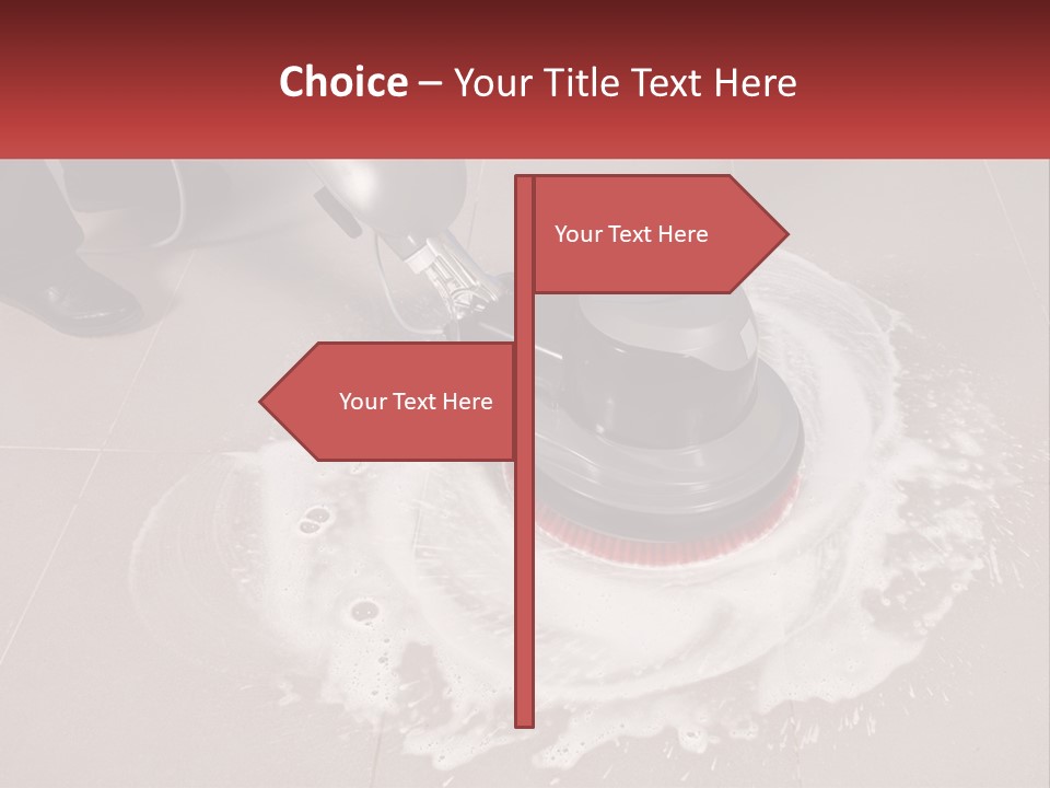 A Man Is Cleaning The Floor With A Machine PowerPoint Template