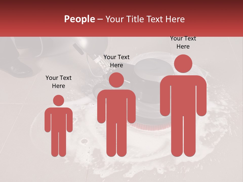 A Man Is Cleaning The Floor With A Machine PowerPoint Template