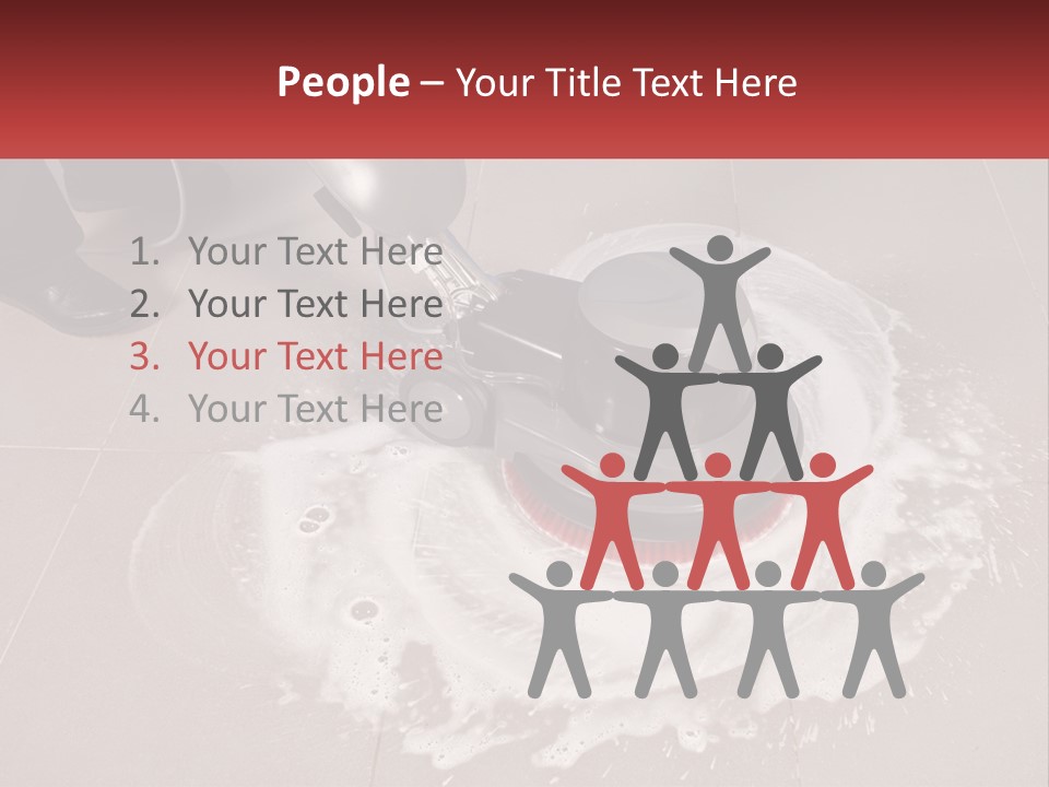 A Man Is Cleaning The Floor With A Machine PowerPoint Template