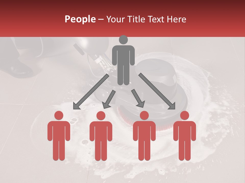 A Man Is Cleaning The Floor With A Machine PowerPoint Template