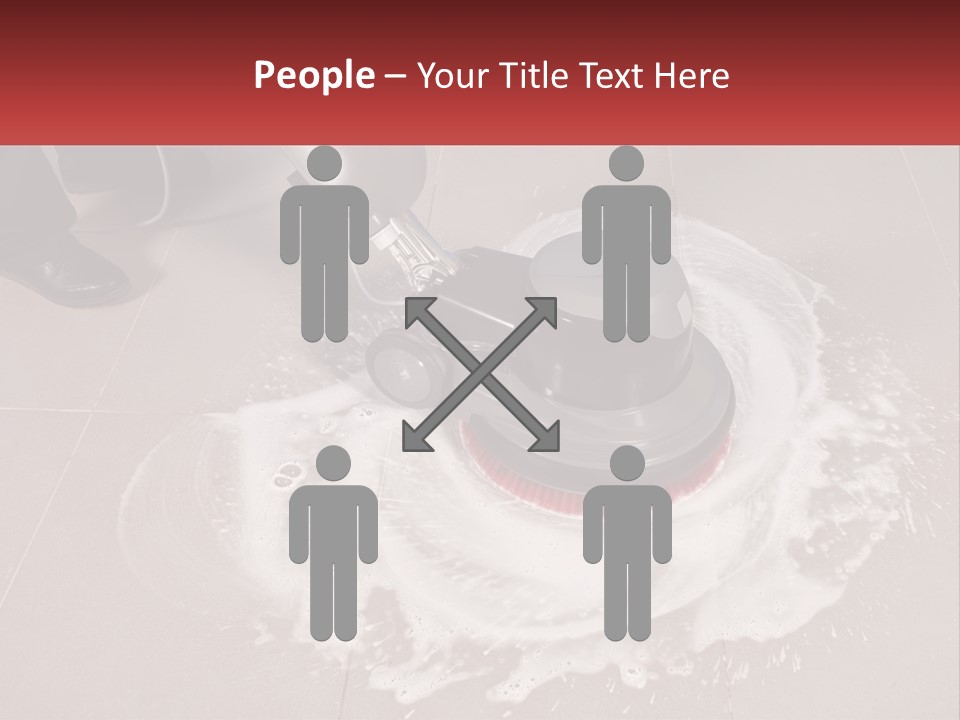 A Man Is Cleaning The Floor With A Machine PowerPoint Template