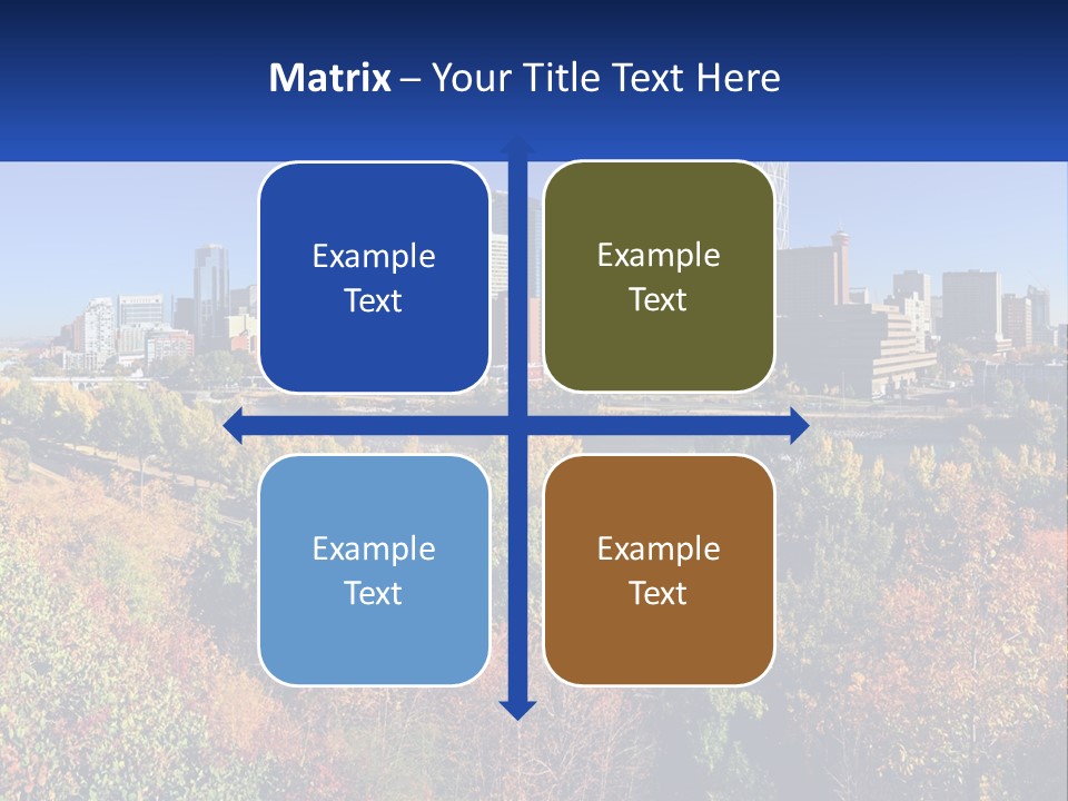 A City Skyline With A River In The Foreground PowerPoint Template