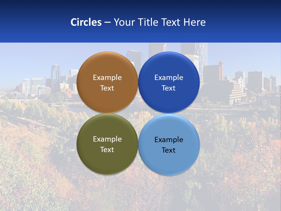 A City Skyline With A River In The Foreground PowerPoint Template