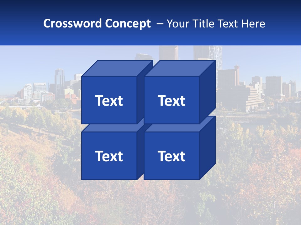 A City Skyline With A River In The Foreground PowerPoint Template