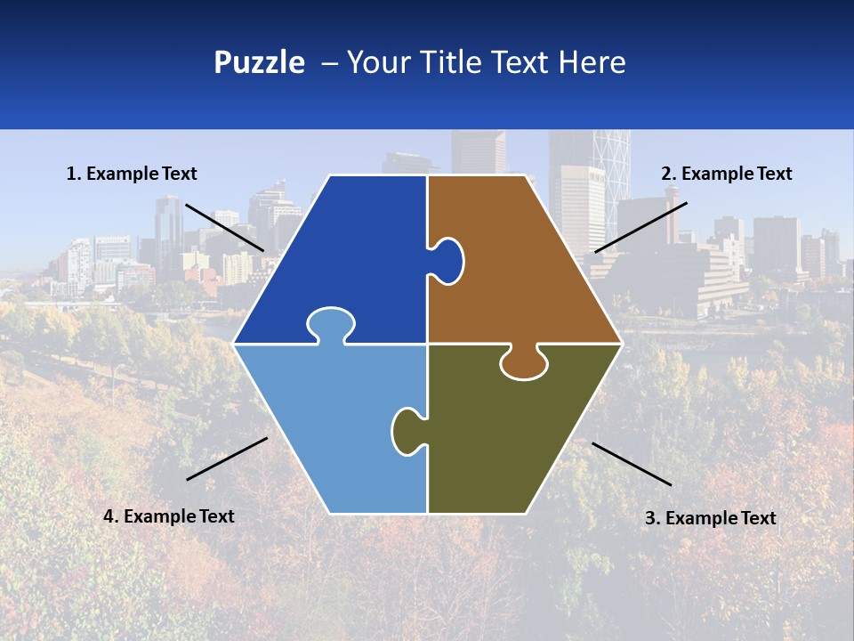 A City Skyline With A River In The Foreground PowerPoint Template