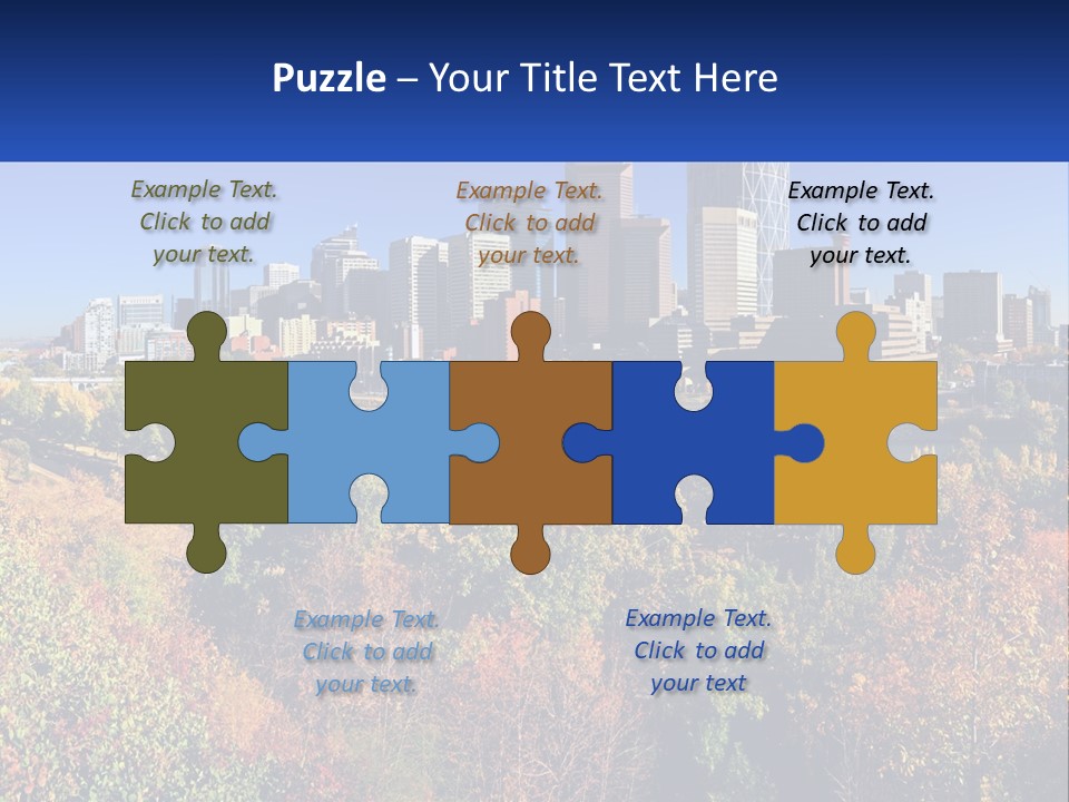 A City Skyline With A River In The Foreground PowerPoint Template