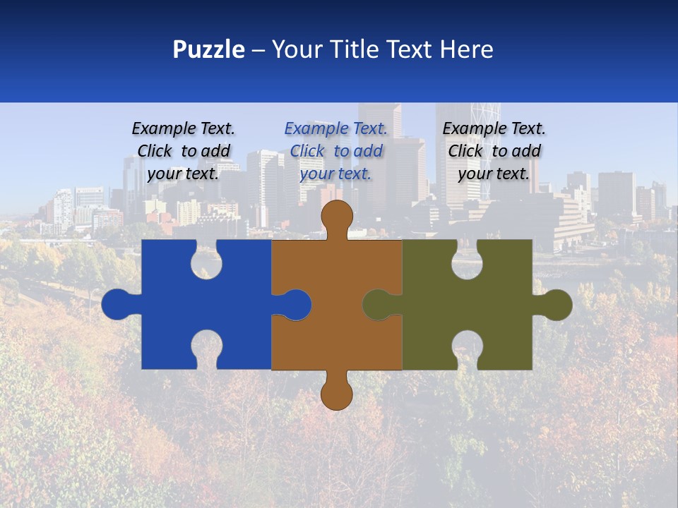 A City Skyline With A River In The Foreground PowerPoint Template