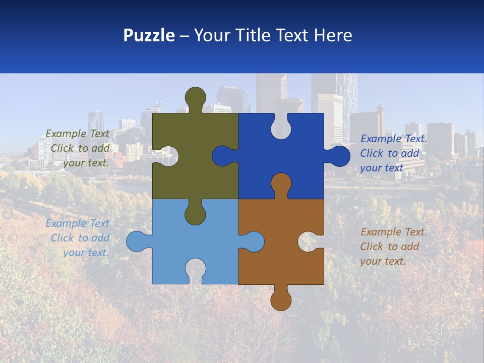 A City Skyline With A River In The Foreground PowerPoint Template