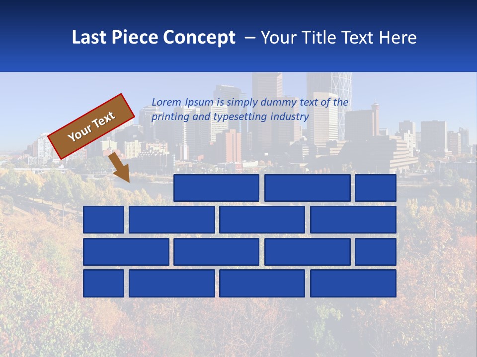 A City Skyline With A River In The Foreground PowerPoint Template