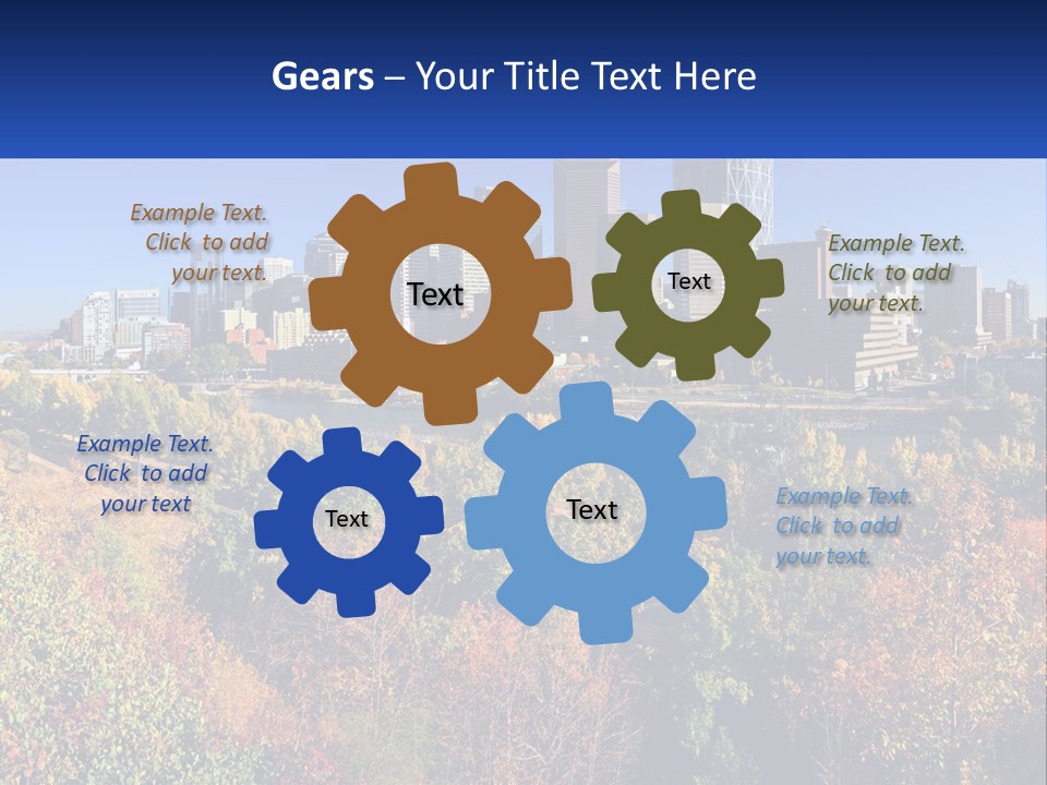 A City Skyline With A River In The Foreground PowerPoint Template