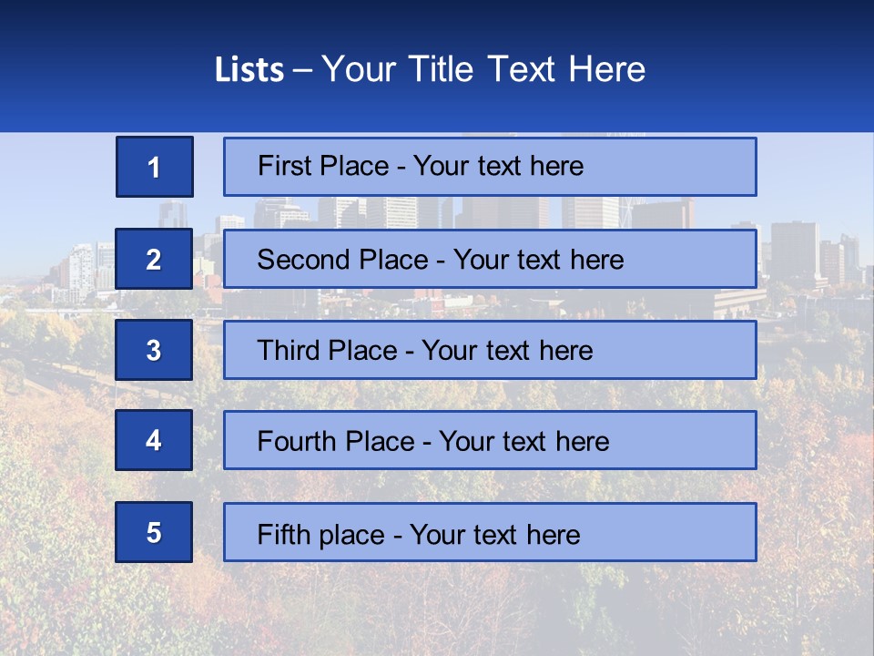 A City Skyline With A River In The Foreground PowerPoint Template