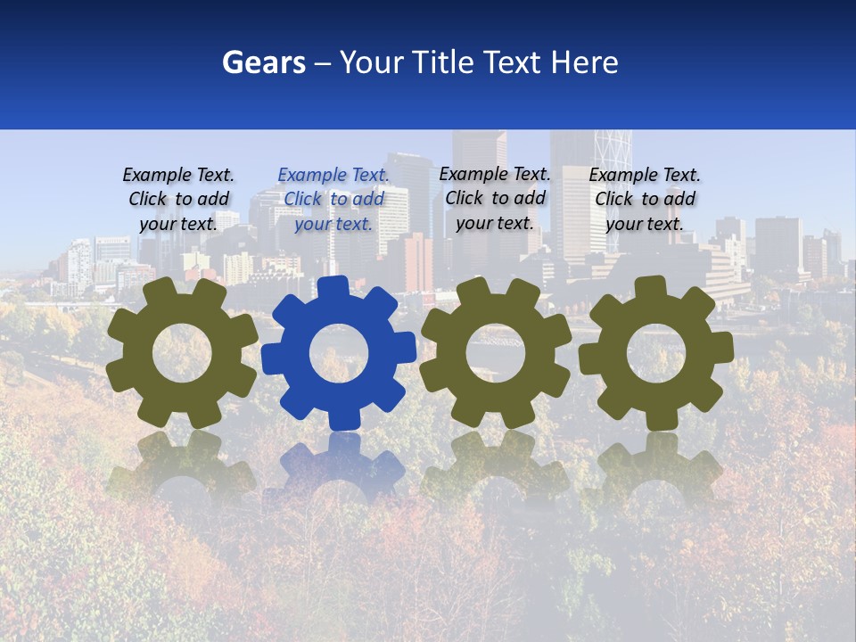 A City Skyline With A River In The Foreground PowerPoint Template