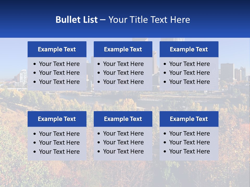 A City Skyline With A River In The Foreground PowerPoint Template