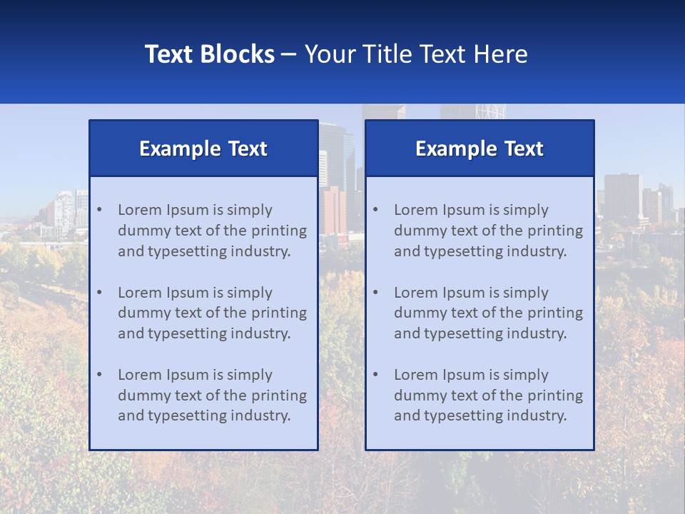 A City Skyline With A River In The Foreground PowerPoint Template
