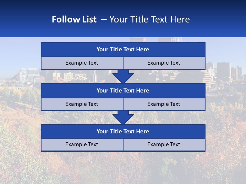 A City Skyline With A River In The Foreground PowerPoint Template
