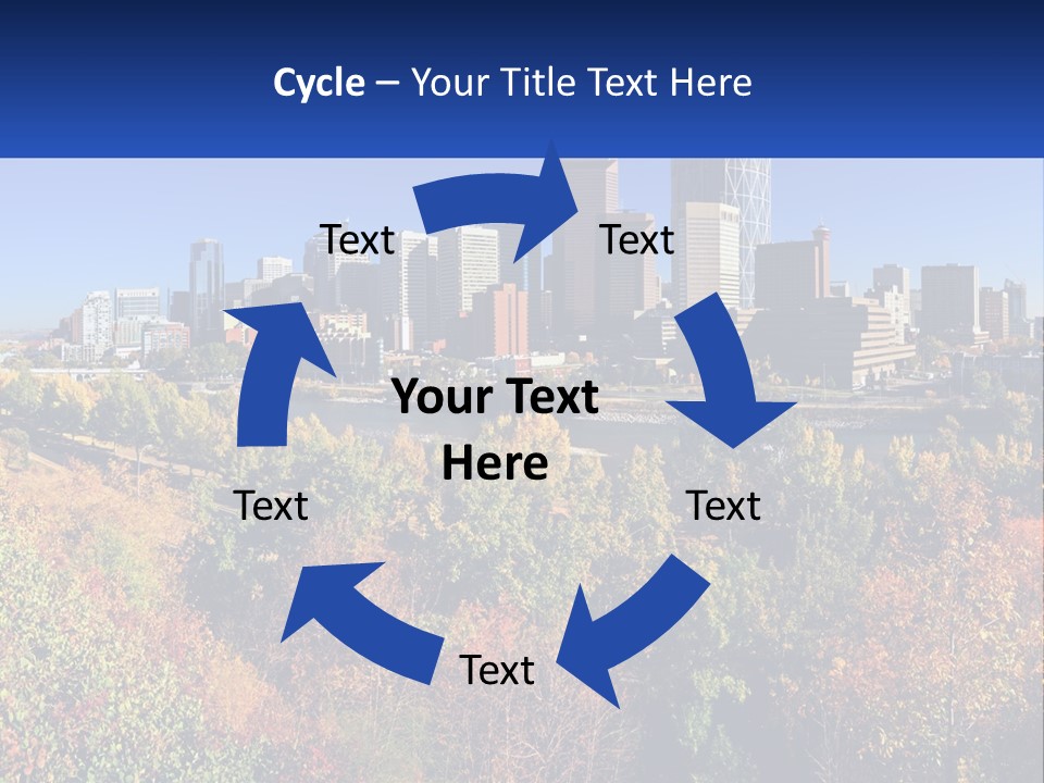 A City Skyline With A River In The Foreground PowerPoint Template