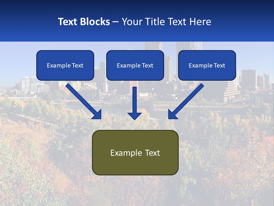 A City Skyline With A River In The Foreground PowerPoint Template