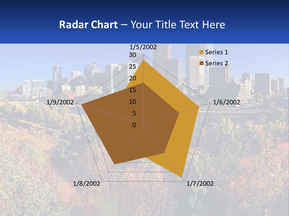 A City Skyline With A River In The Foreground PowerPoint Template