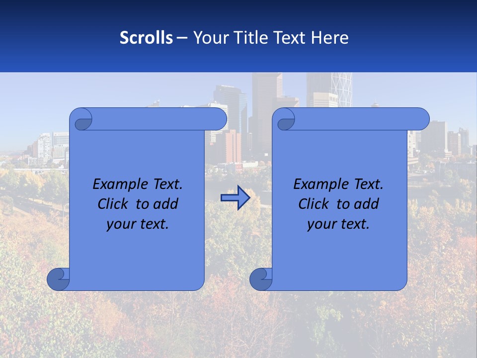 A City Skyline With A River In The Foreground PowerPoint Template