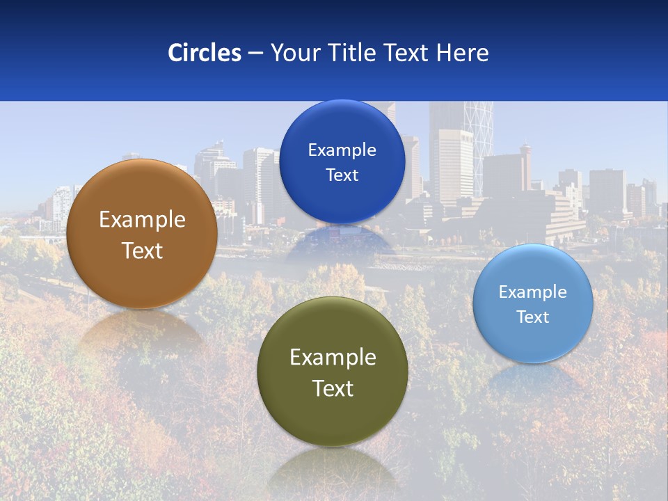 A City Skyline With A River In The Foreground PowerPoint Template