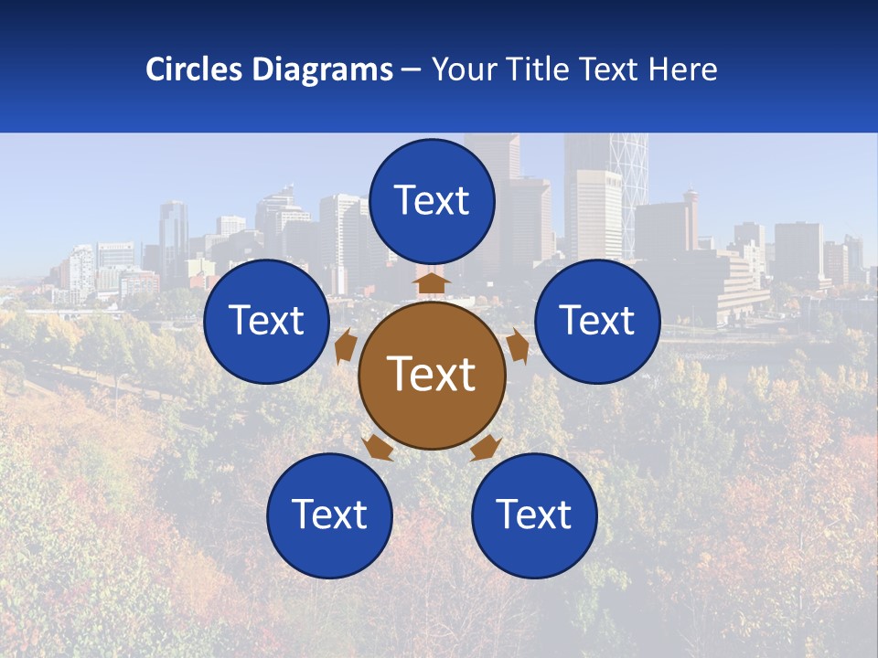 A City Skyline With A River In The Foreground PowerPoint Template