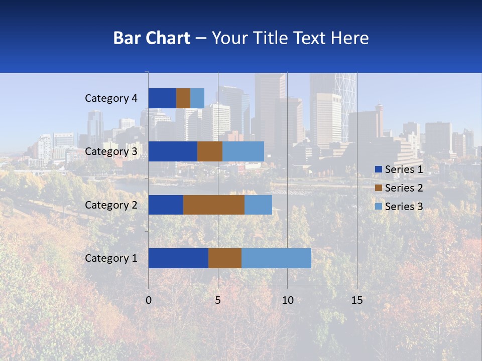 A City Skyline With A River In The Foreground PowerPoint Template