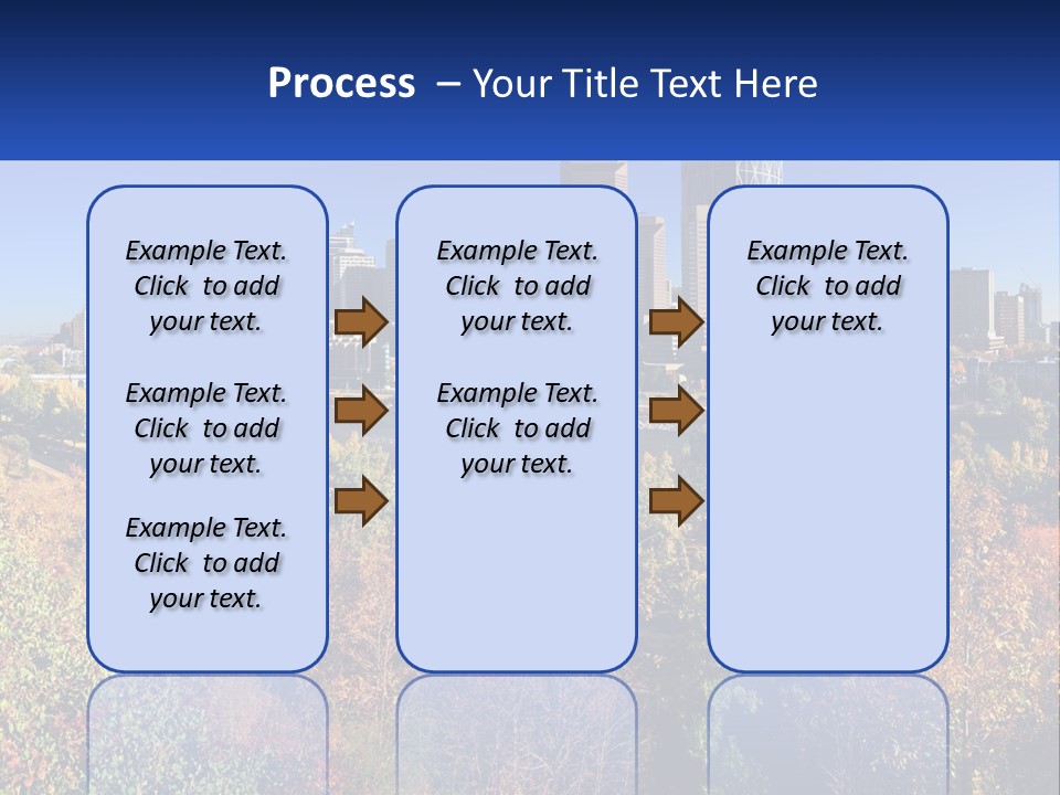 A City Skyline With A River In The Foreground PowerPoint Template