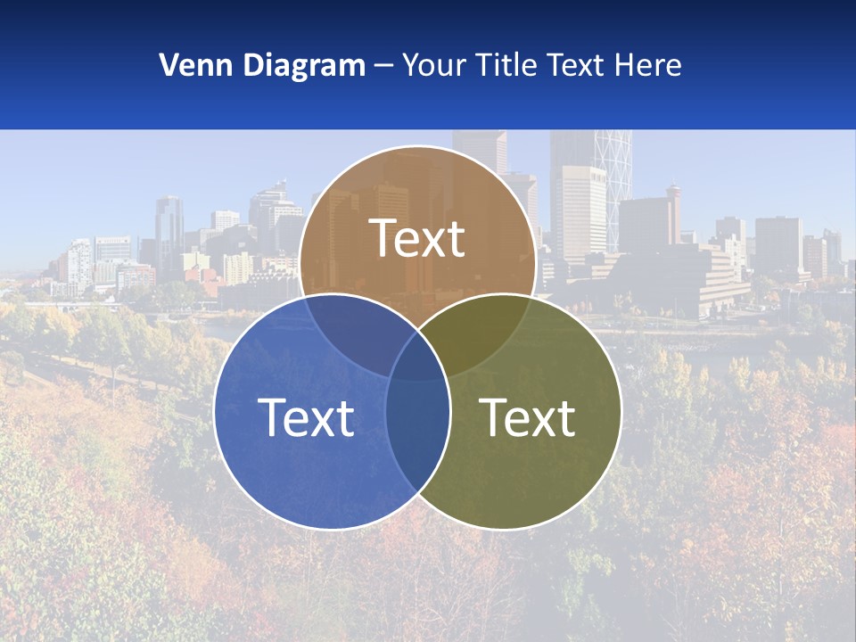 A City Skyline With A River In The Foreground PowerPoint Template