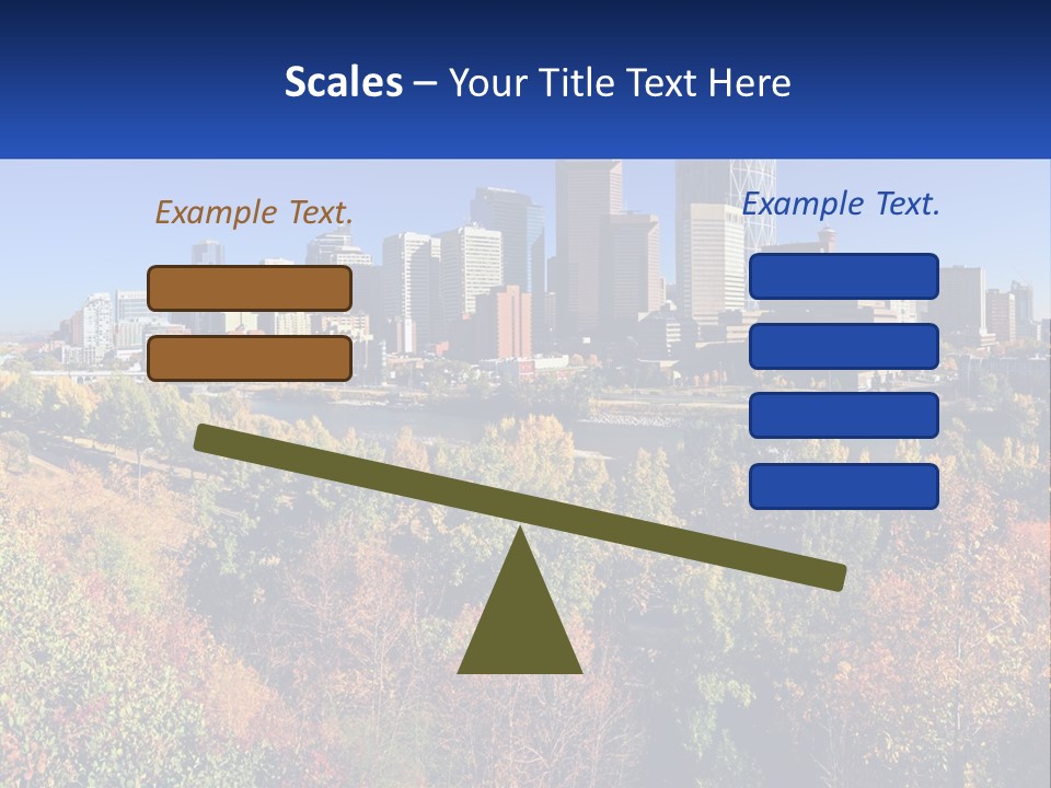 A City Skyline With A River In The Foreground PowerPoint Template