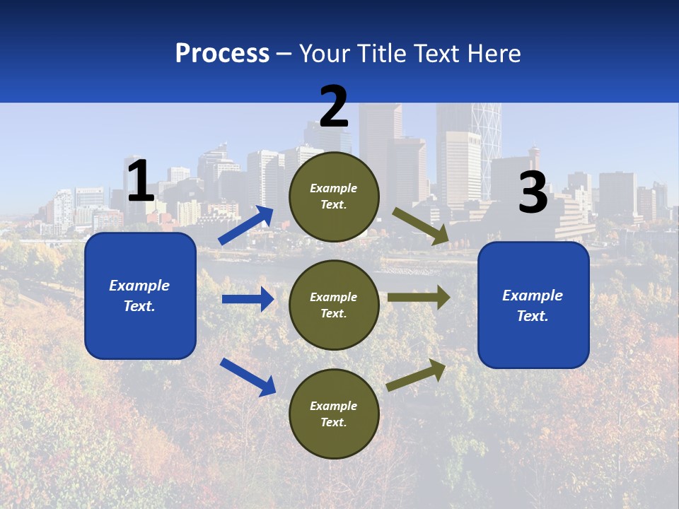 A City Skyline With A River In The Foreground PowerPoint Template