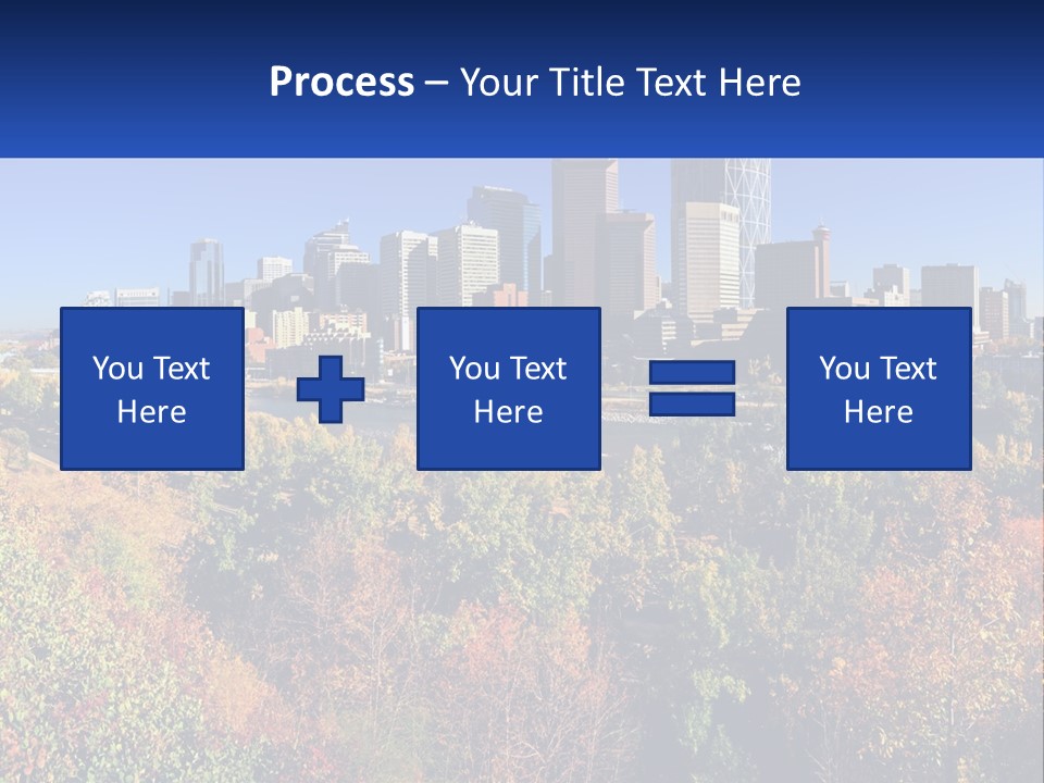A City Skyline With A River In The Foreground PowerPoint Template