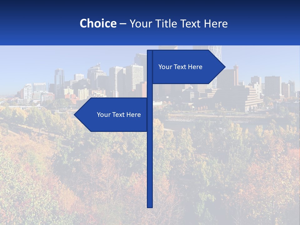 A City Skyline With A River In The Foreground PowerPoint Template