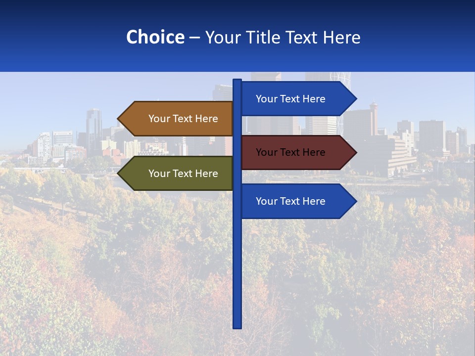 A City Skyline With A River In The Foreground PowerPoint Template