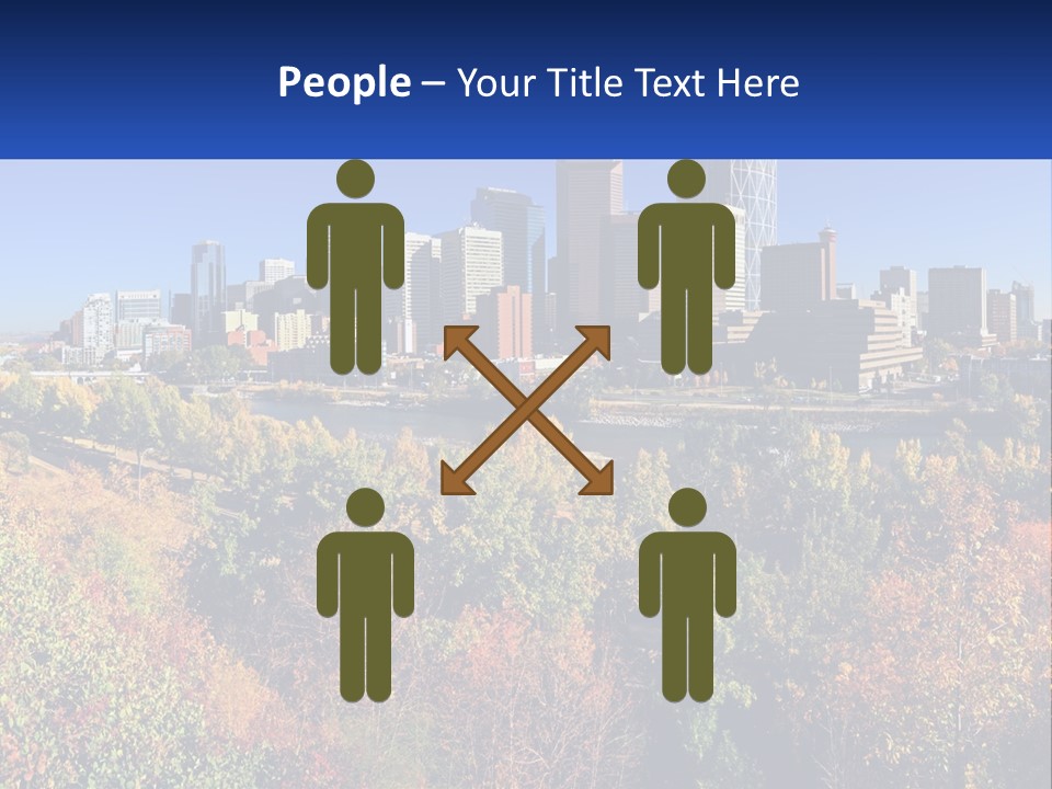 A City Skyline With A River In The Foreground PowerPoint Template