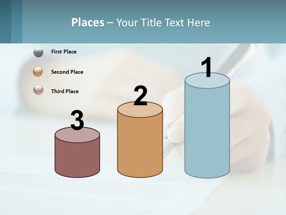 A Person Writing On A Piece Of Paper With A Pen PowerPoint Template