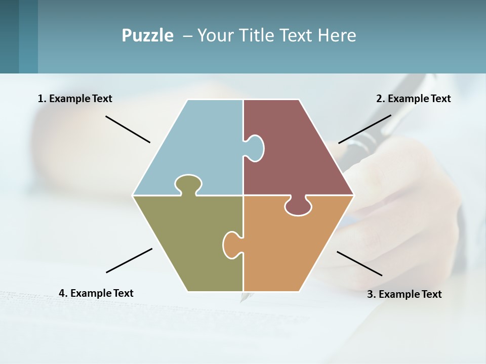 A Person Writing On A Piece Of Paper With A Pen PowerPoint Template