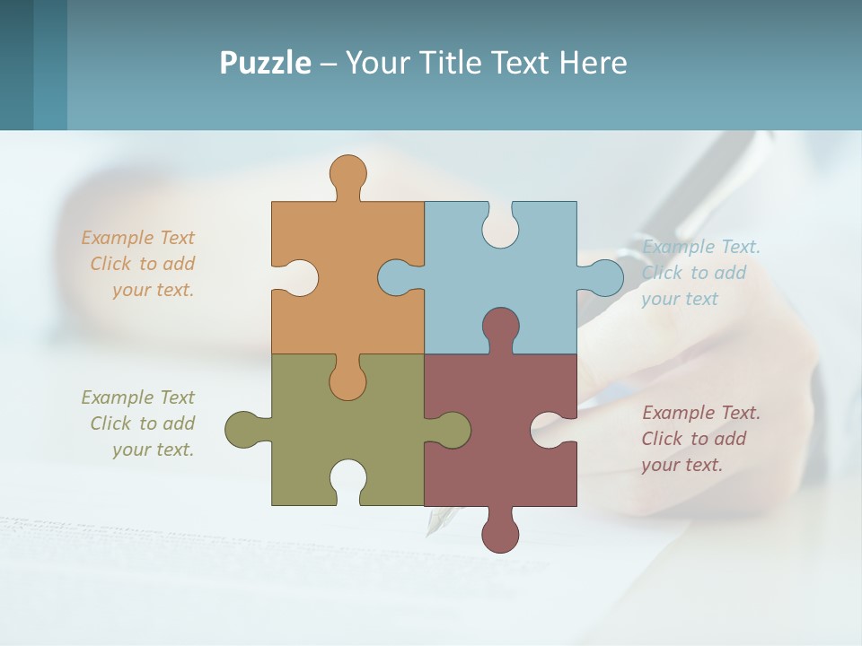 A Person Writing On A Piece Of Paper With A Pen PowerPoint Template