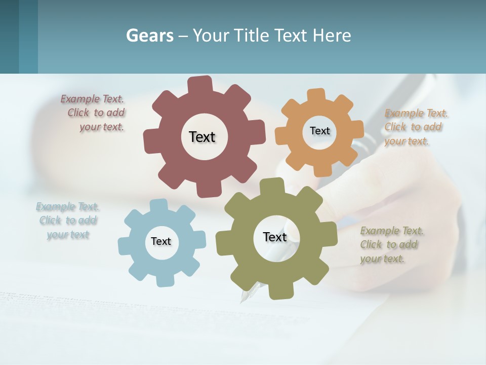 A Person Writing On A Piece Of Paper With A Pen PowerPoint Template