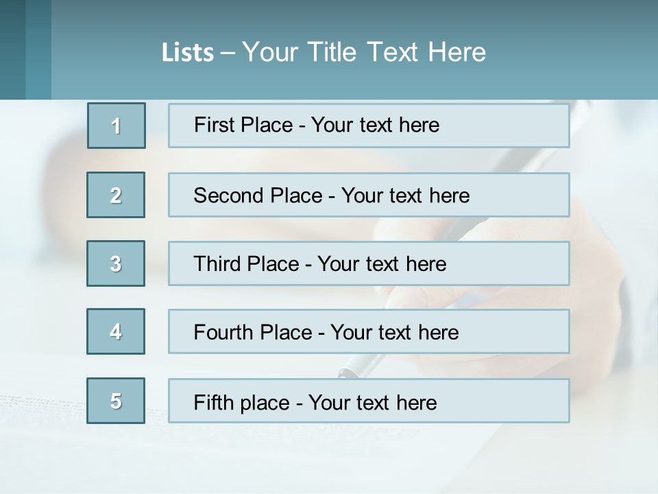 A Person Writing On A Piece Of Paper With A Pen PowerPoint Template