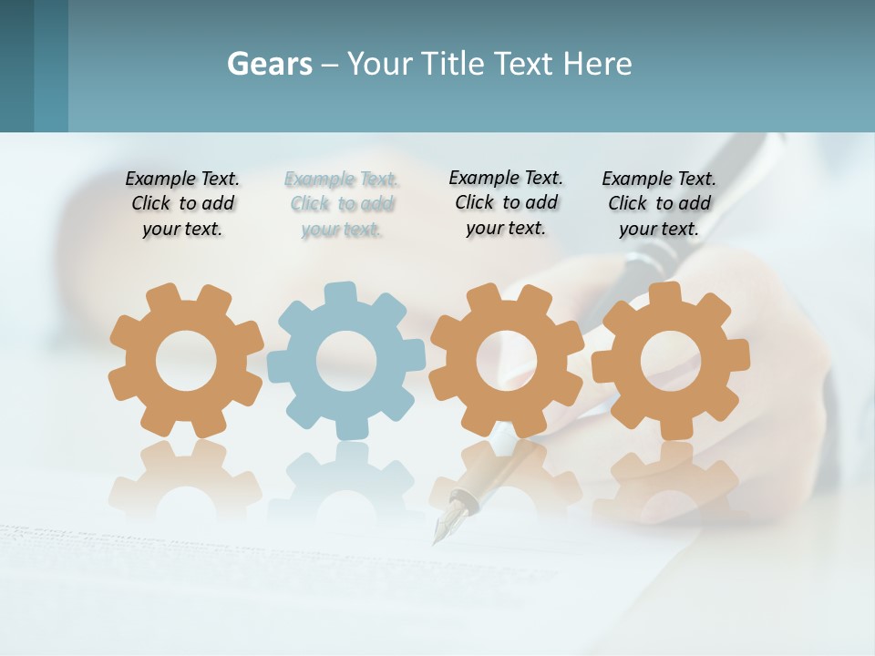 A Person Writing On A Piece Of Paper With A Pen PowerPoint Template