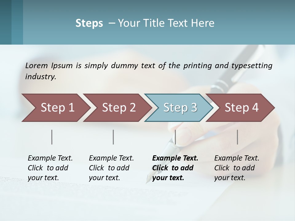 A Person Writing On A Piece Of Paper With A Pen PowerPoint Template