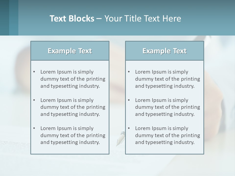 A Person Writing On A Piece Of Paper With A Pen PowerPoint Template