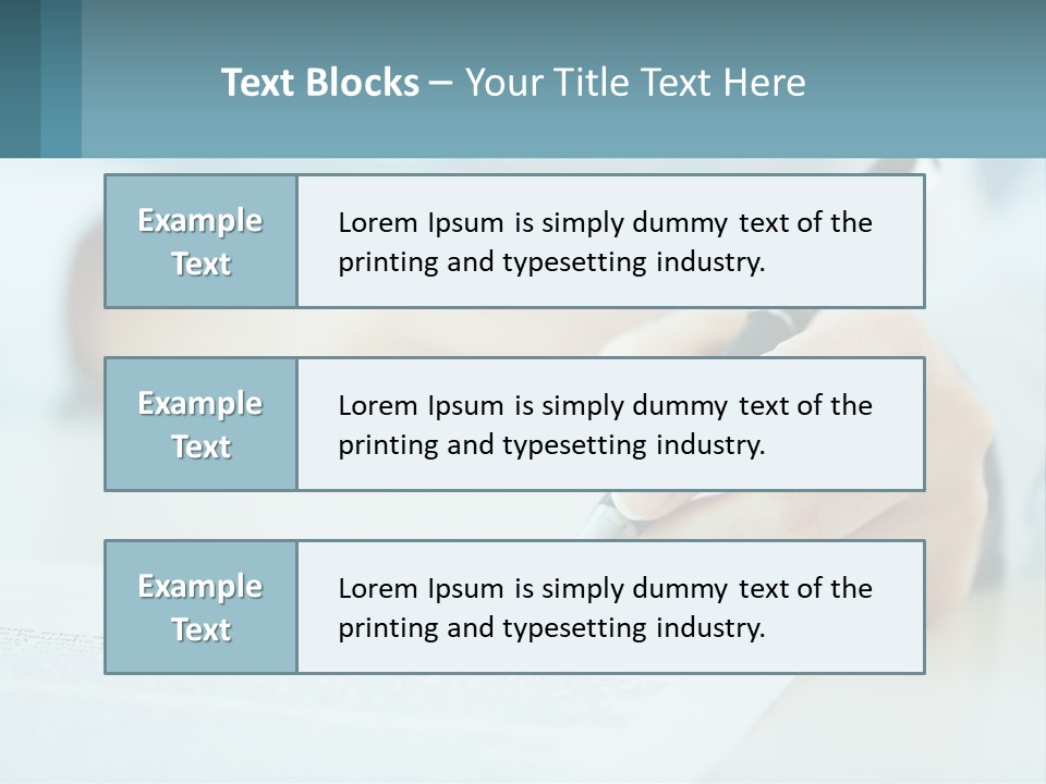 A Person Writing On A Piece Of Paper With A Pen PowerPoint Template