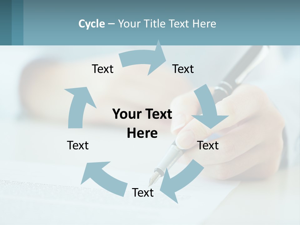 A Person Writing On A Piece Of Paper With A Pen PowerPoint Template