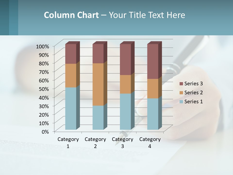 A Person Writing On A Piece Of Paper With A Pen PowerPoint Template