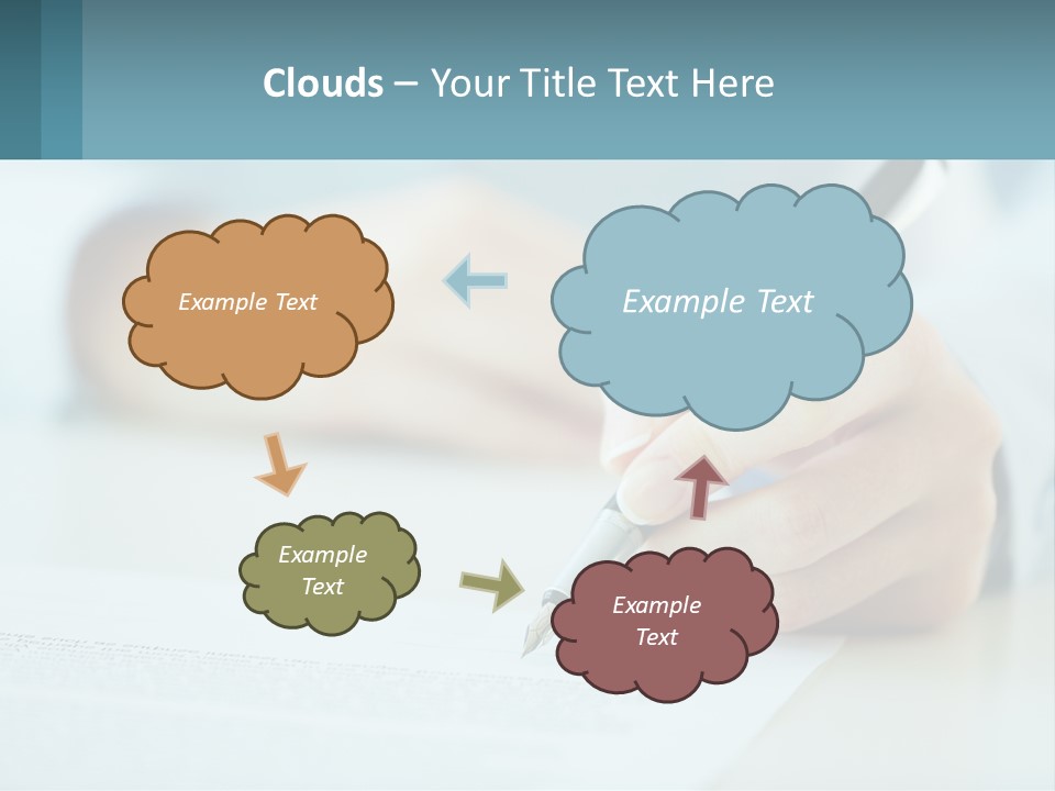 A Person Writing On A Piece Of Paper With A Pen PowerPoint Template