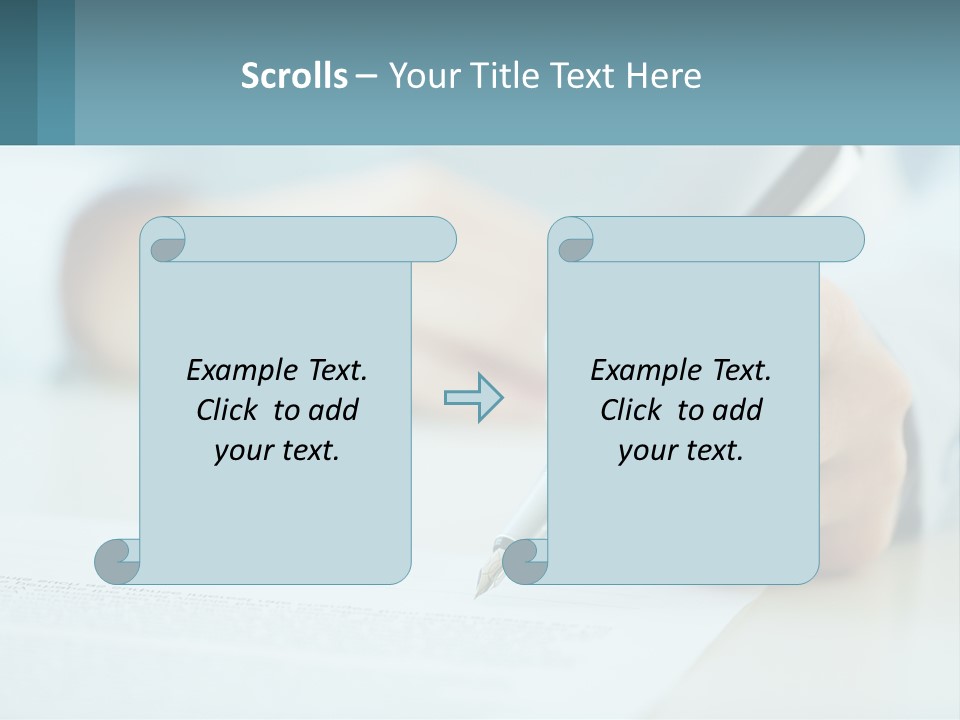 A Person Writing On A Piece Of Paper With A Pen PowerPoint Template