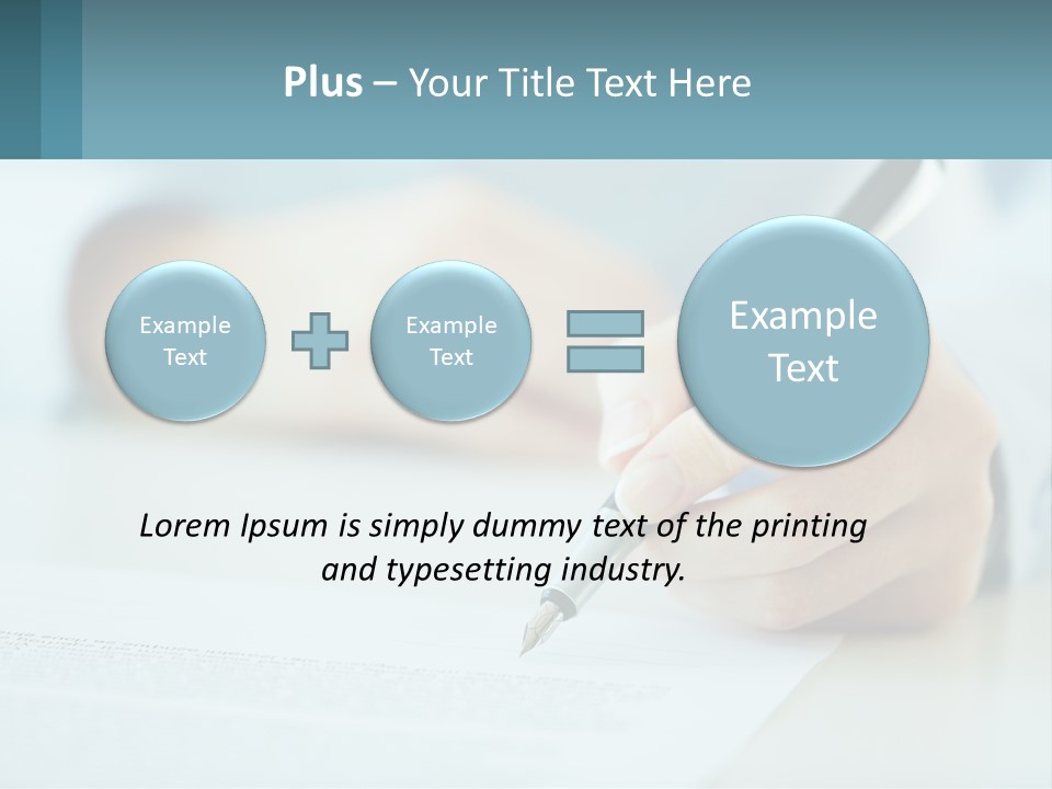 A Person Writing On A Piece Of Paper With A Pen PowerPoint Template