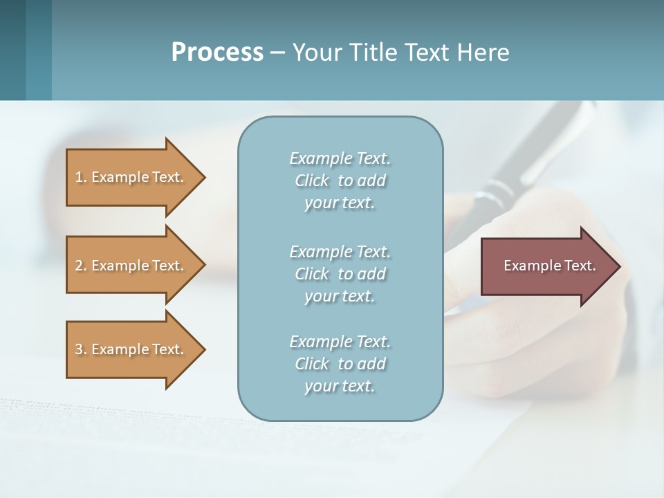 A Person Writing On A Piece Of Paper With A Pen PowerPoint Template